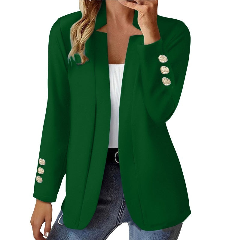 Womens Suit Long-sleeve Cufflink Cardigan Jacket – Premium 0 | RICALOUX