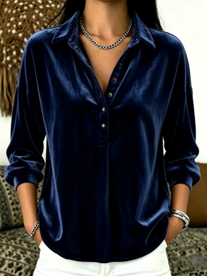 Casual Chic Womens Velvet Blazer With A Lapel Neckline by Ricaloux