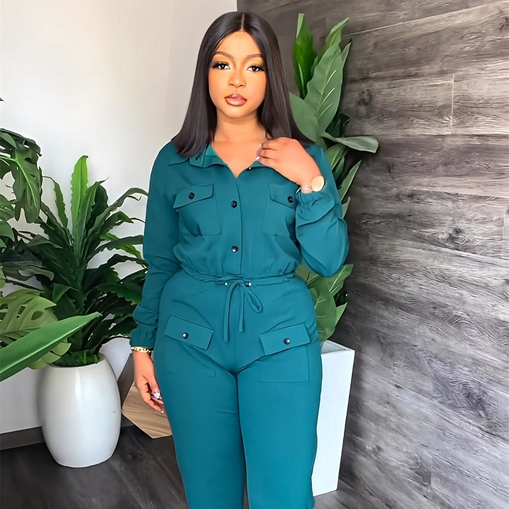 Womens Commuter Workwear Leg-constricting Jumpsuit by Ricaloux
