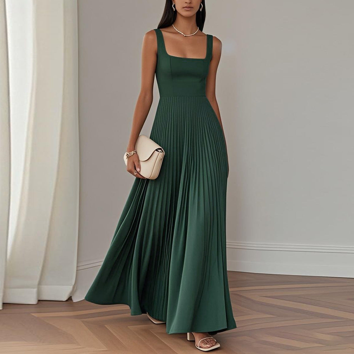 European And American Womens Elegant Pleated Dress – Premium 0 | RICALOUX
