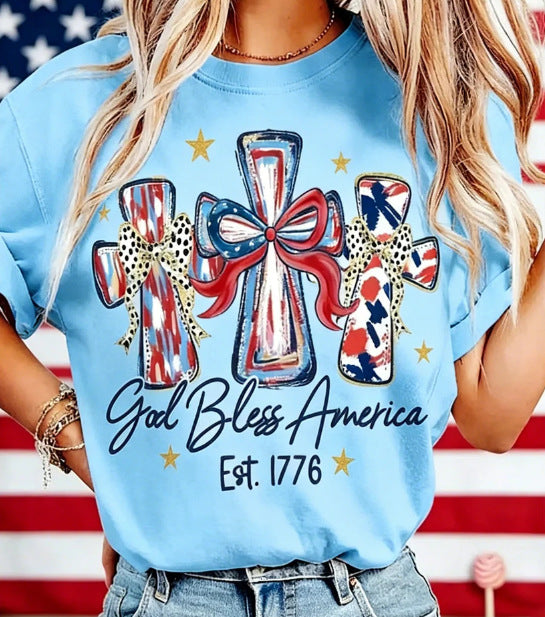 Blessings For America Commemorative Patriotic T-shirt Relaxed Fit – Premium 0 | RICALOUX