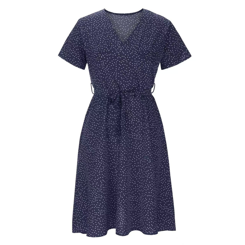Womens Short-sleeve Chiffon Dress by Ricaloux