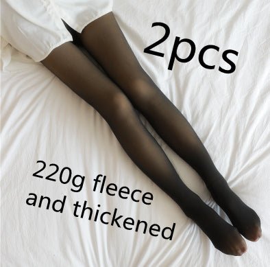 Fake Translucent Plus Size Leggings Fleece Lined Tights Fall And Winter Warm Fleece Pantyhose Women Fleece Lined Pantyhose Thermal Winter Tights - RICALOUX