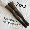 Fake Translucent Plus Size Leggings Fleece Lined Tights Fall And Winter Warm Fleece Pantyhose Women Fleece Lined Pantyhose Thermal Winter Tights - RICALOUX