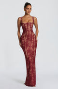 Womens Mesh Vertical-striped Sheath Dress by Ricaloux