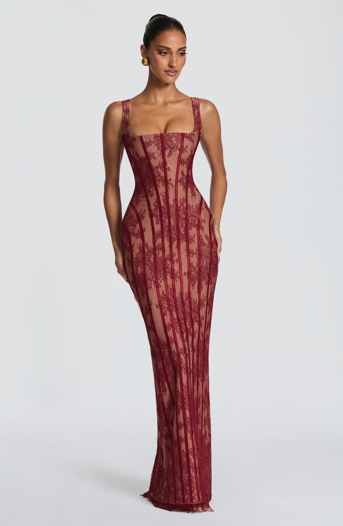 Womens Mesh Vertical-striped Sheath Dress by Ricaloux