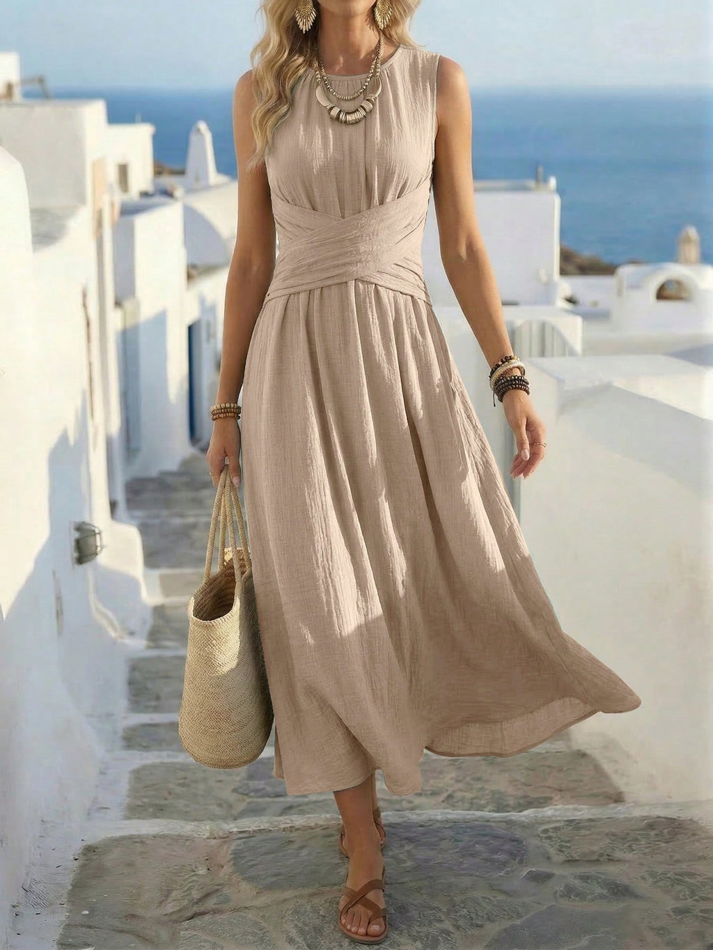 Summer Sleeveless Maxi Dress European And American Style by Ricaloux
