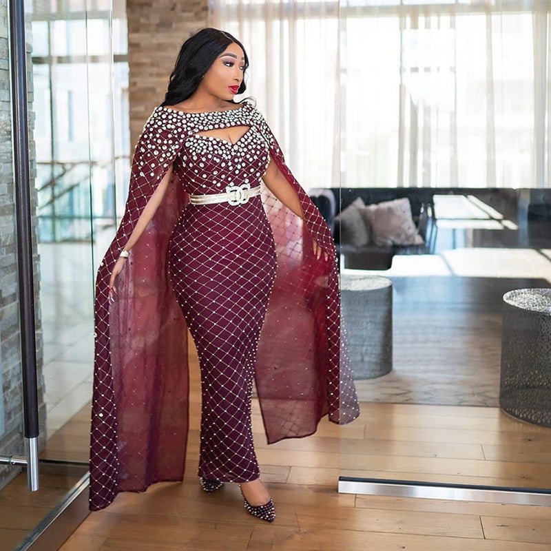 European And American Style Dress Shawl Gold Sexy Sheath Slim Fit - RICALOUX
