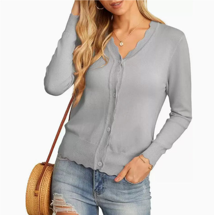 Fashionable Cropped Knit Cardigan Sweater – Premium 0 | RICALOUX