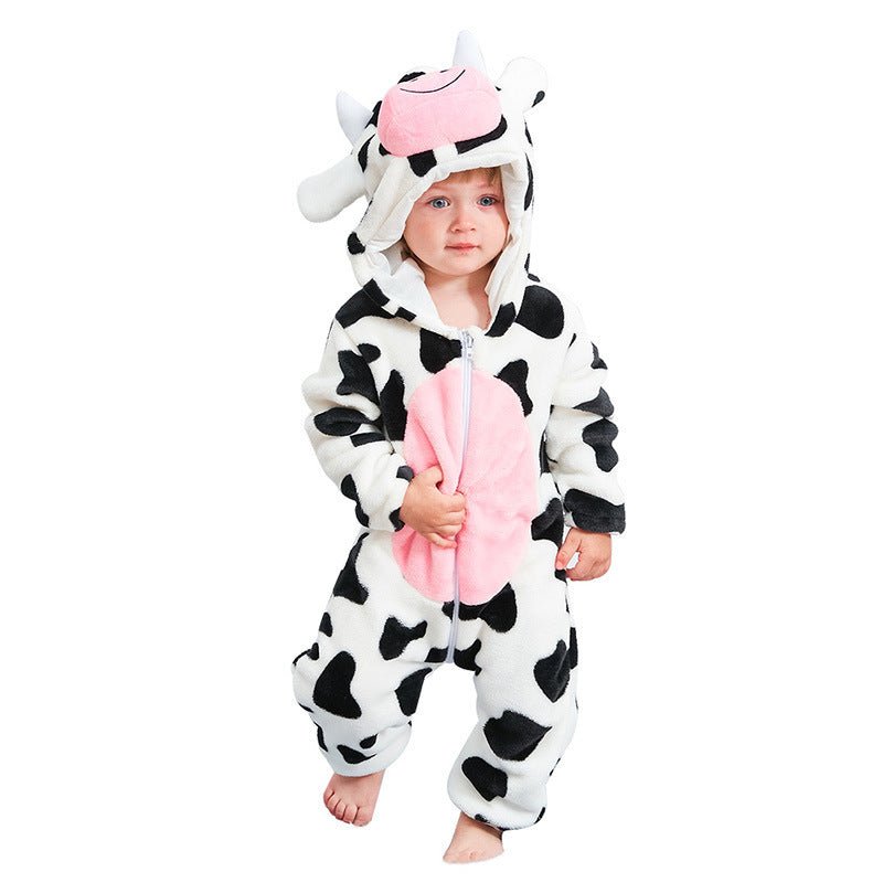 Clothes For Babies Autumn 3-year-old Baby Animal Jumpsuit Flannel Romper European And American Children's Wear - RICALOUX