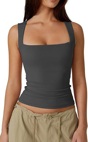 Basic Fitted Sleeveless Tank Top For Women by Ricaloux