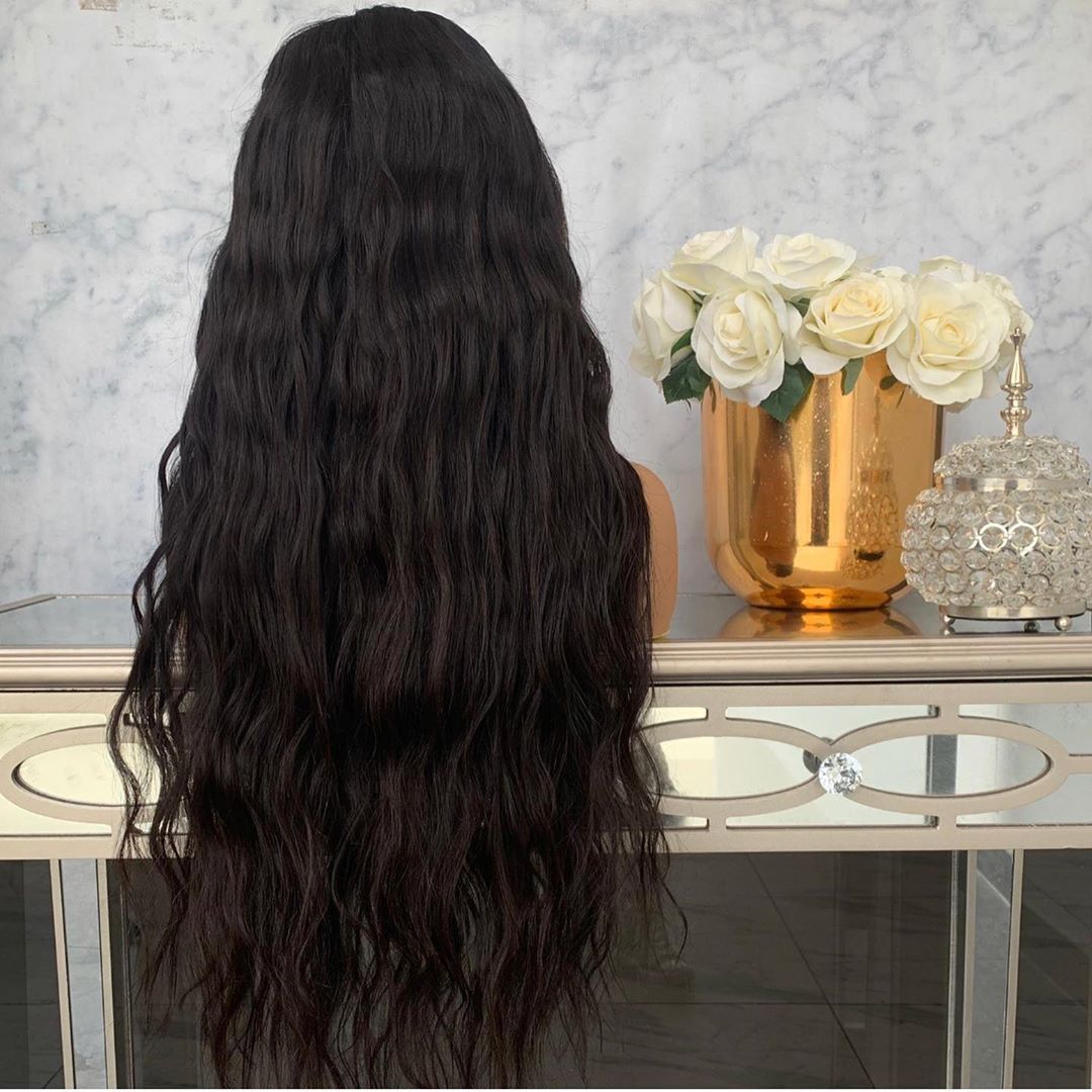 Women's Black Partial Big Wave Long Curly Hair Wig by Ricaloux