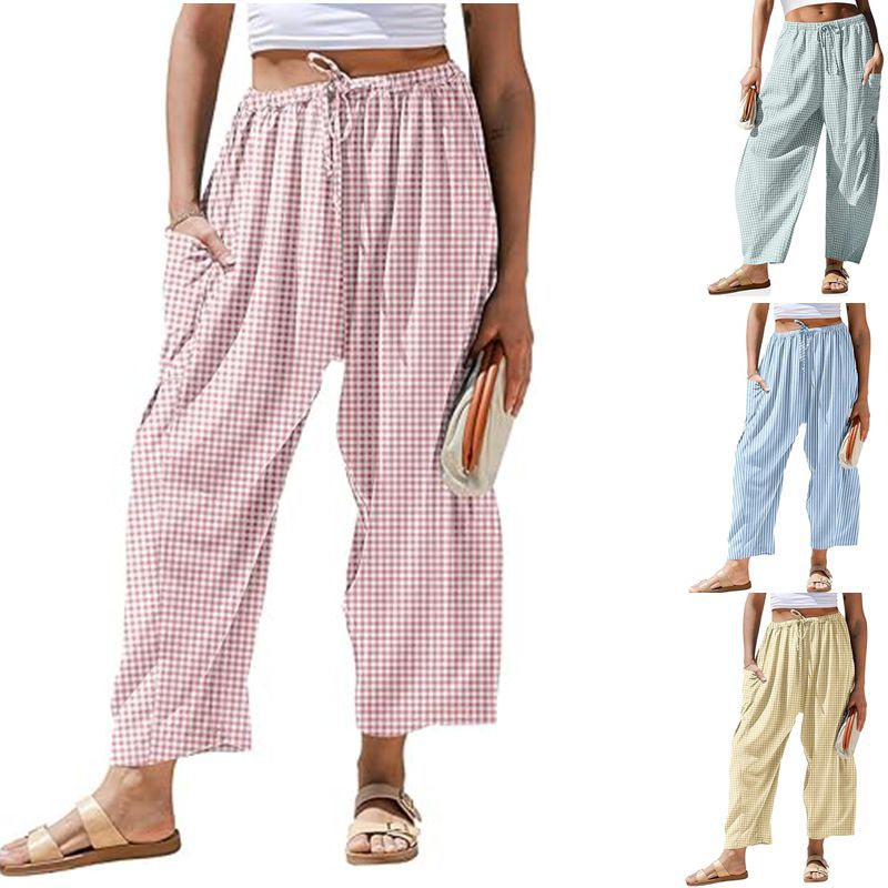 Drawstring Patch Pocket With Fabric Label Relaxed-fit Harem Wide-leg Trousers – Premium 0 | RICALOUX