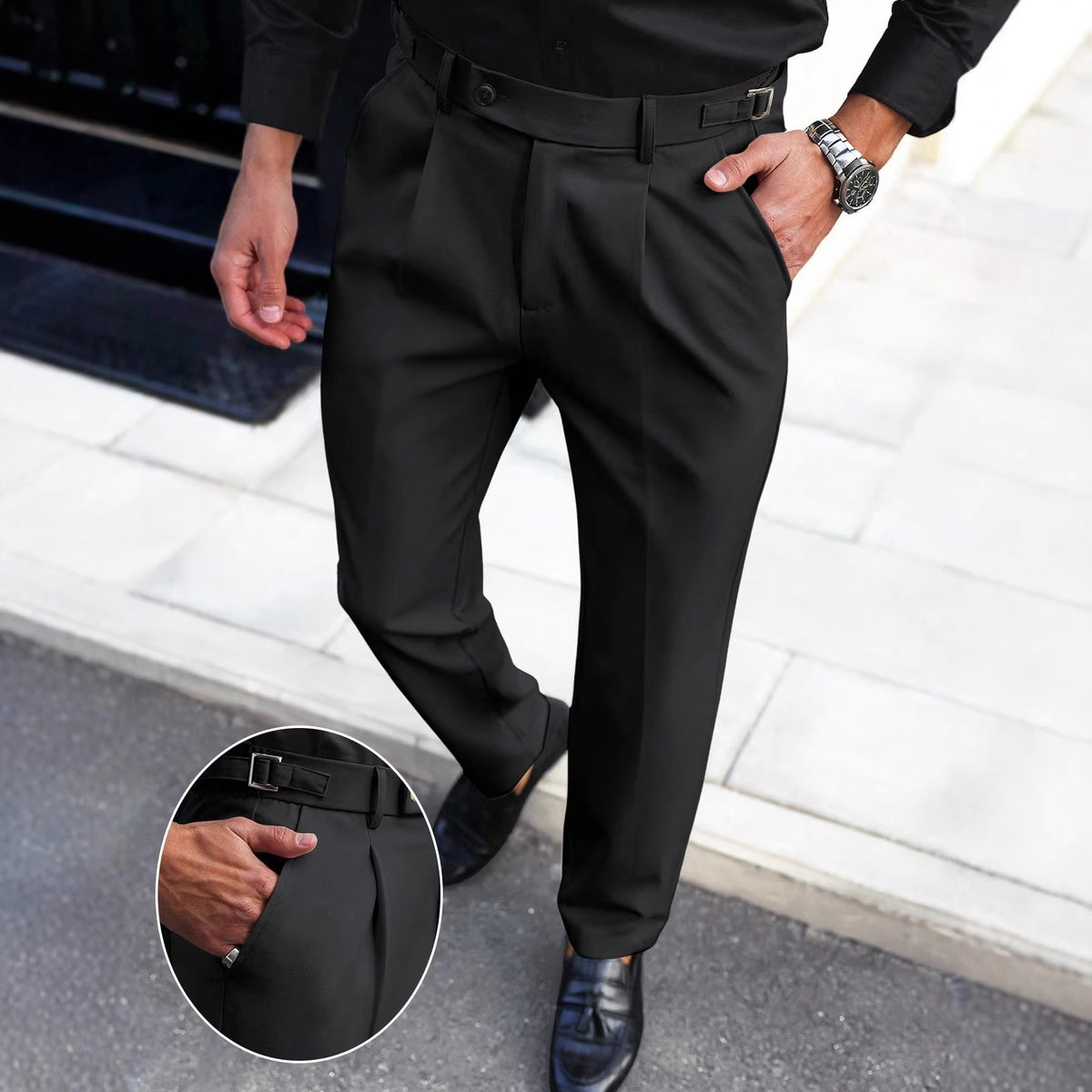 Mens American-style Straight-leg Business-casual Trousers by Ricaloux