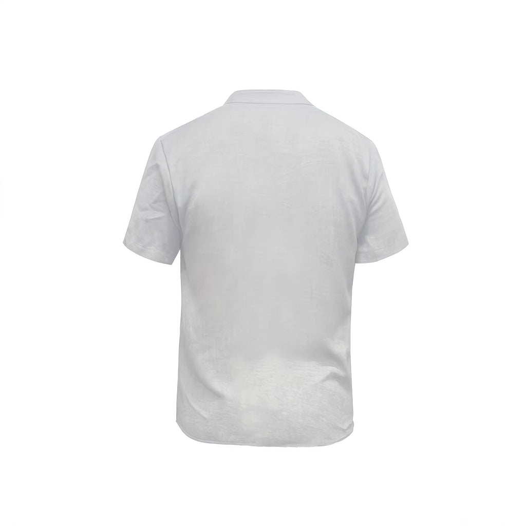 Fashionable Mens Retro Shirt With Buttons Made Of Cotton And Linen Casual Style – Premium 0 | RICALOUX