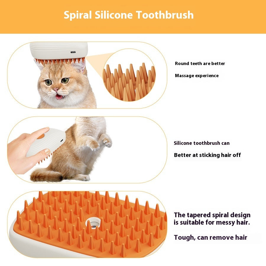 USB Rechargeable Pets Steam Brush Spray Massage Comb Pet Grooming Tools Cat Steam Comb Pet Products by Ricaloux