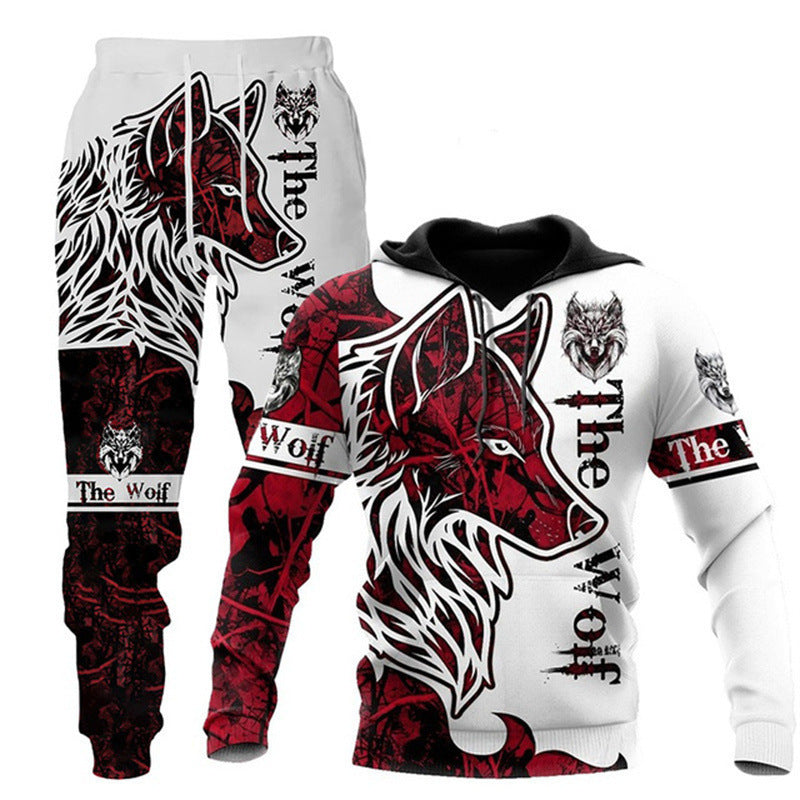 Animal-print Hooded Pullover Sweatshirt And Menswomens Sportswear Set – Premium 0 | RICALOUX