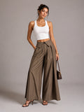Vertical Pinstripe Turn-Down Lapel High Waist Pleated Wide Leg Tailored Pants – Premium 4 | RICALOUX