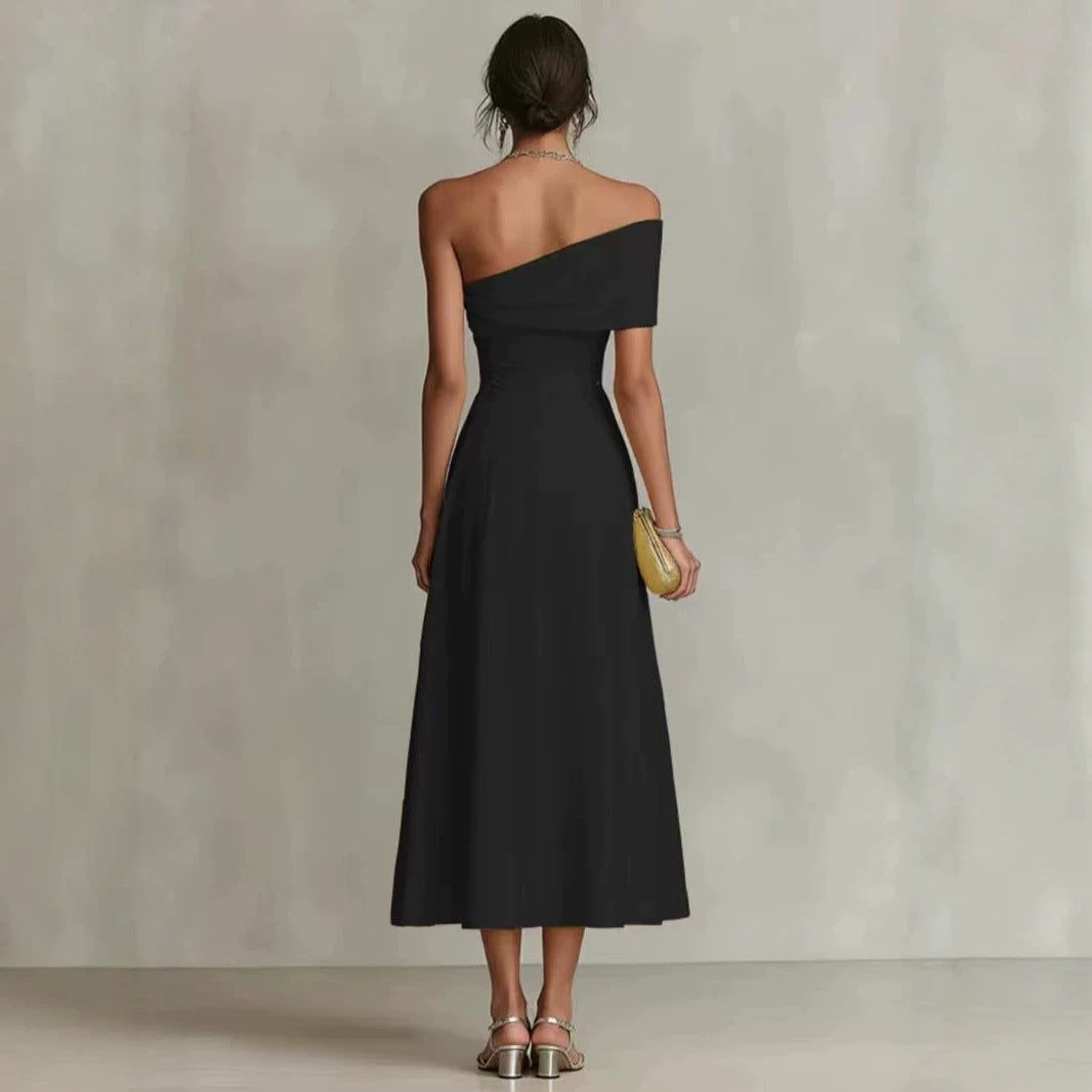 Womens Waist-cinching Off-shoulder Backless Dress by Ricaloux