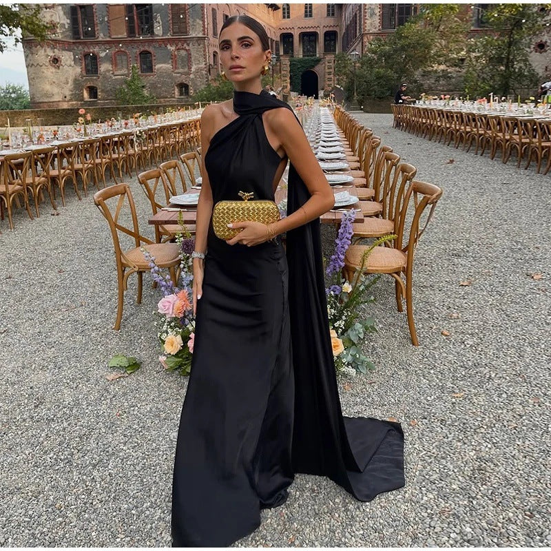 Evening Gown Banquet Wedding Long Dress High-end Minimalist Style by Ricaloux