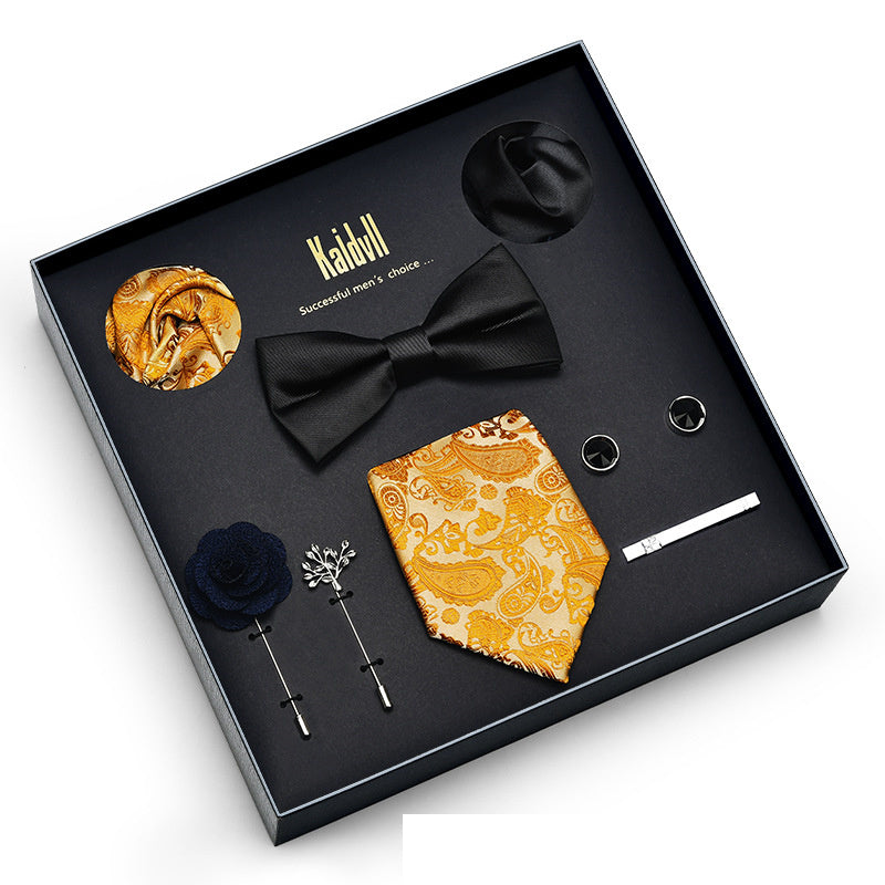 Eight Piece Tie Square Bow Tie Brooch by Ricaloux