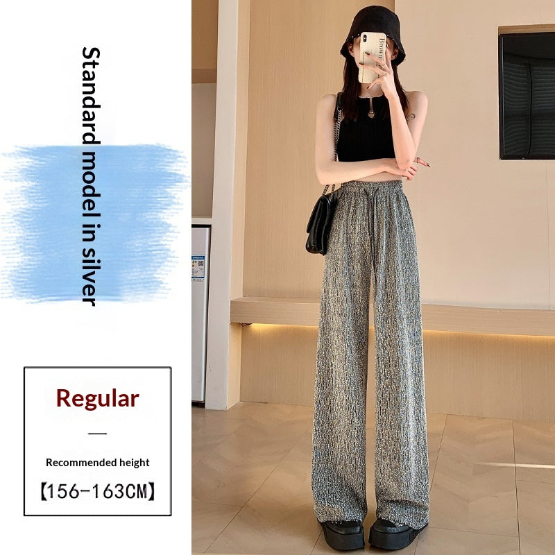 Summer New Arrival Rhinestone Embellished Textured Trousers by Ricaloux