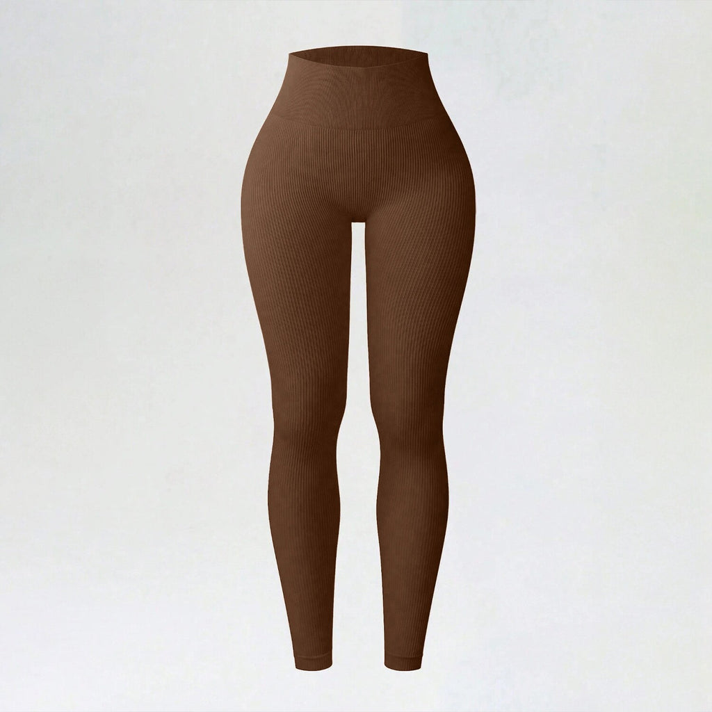 Ribbed Seamless Yoga Pants For Autumn And Winter, High-waisted Tight Sports Leggings, Yoga Apparel Leggings by Ricaloux