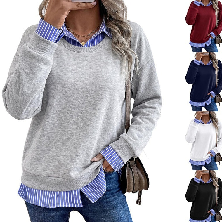 Stylish Casual Lapel Mock Two-piece Hoodie – Premium 0 | RICALOUX