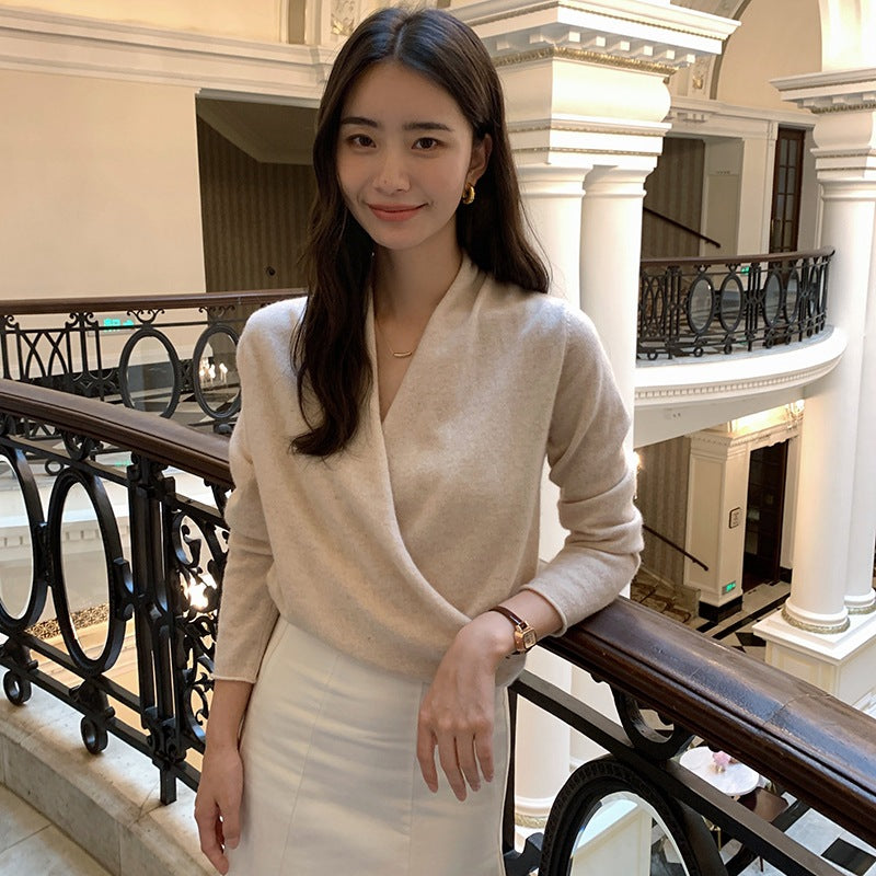 Womens Solid-color Knitted Sweaterbase Layer by Ricaloux