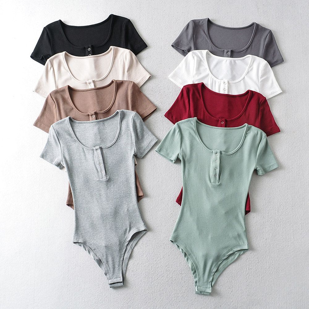 New Summer Short-sleeve T-shirt Innerwear Bodysuit by Ricaloux