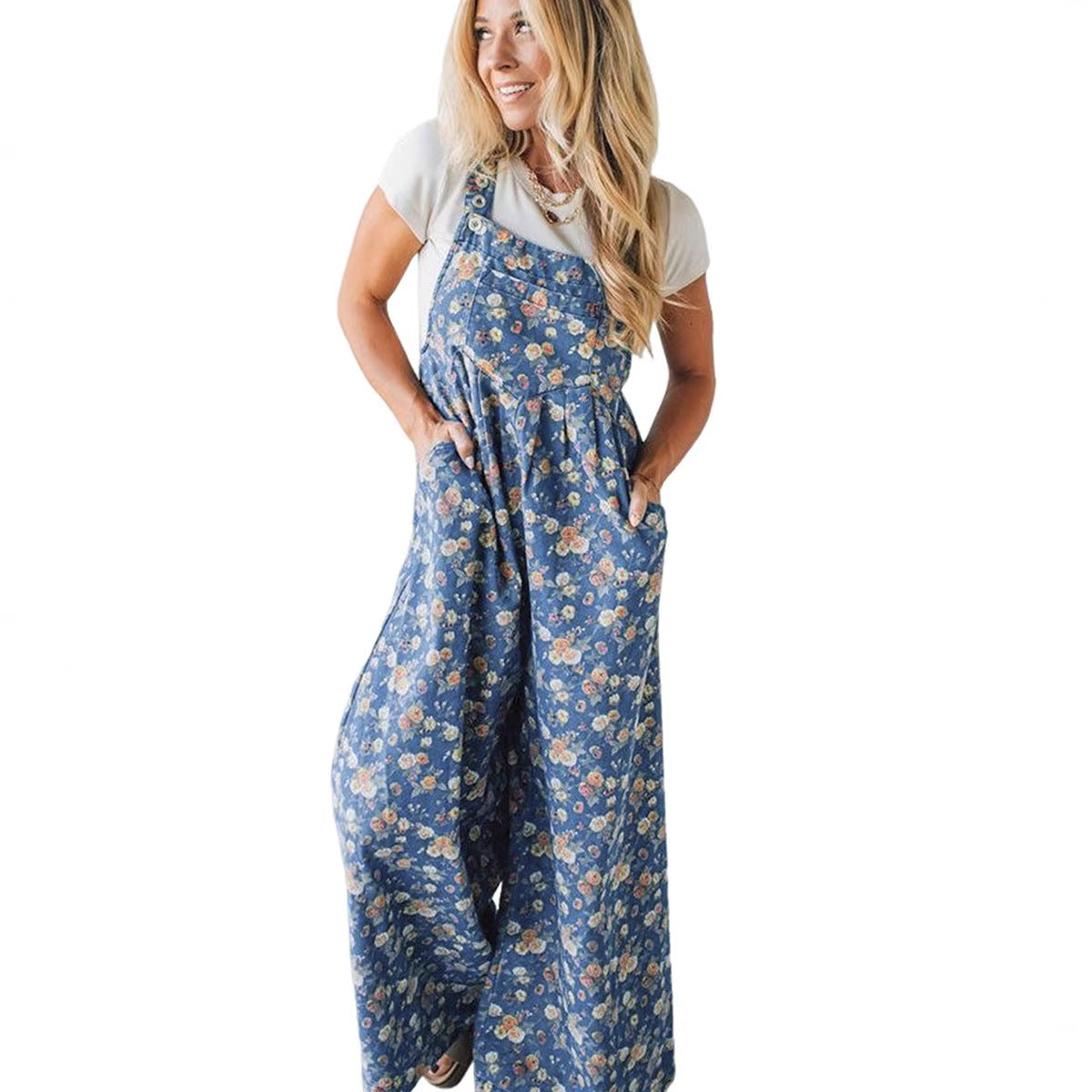 Fashionable And Versatile Printed High-waisted Jumpsuit For Women by Ricaloux