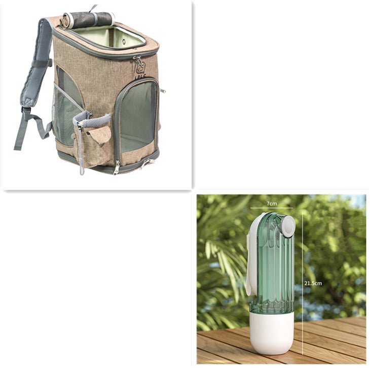 2 In 1 Pet Water Cup Segment Design Green Dog Walking Portable Drinking Cup Dog Feeding Supplies Pet Supplies Dog Walking Water Feeder Pets Products - RICALOUX