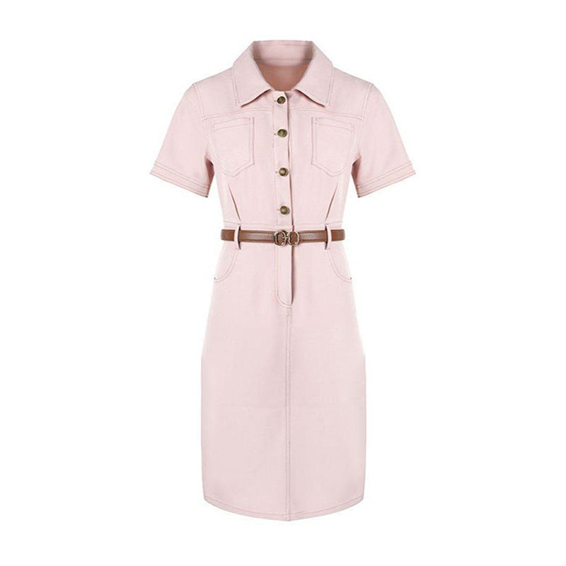 Womens Single-breasted Mid-length Casual Dress – Premium 0 | RICALOUX