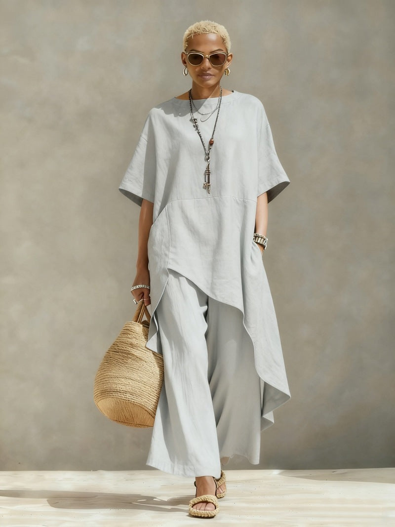 Irregular Loose-fitting Two-piece Pants Set – Premium 0 | RICALOUX