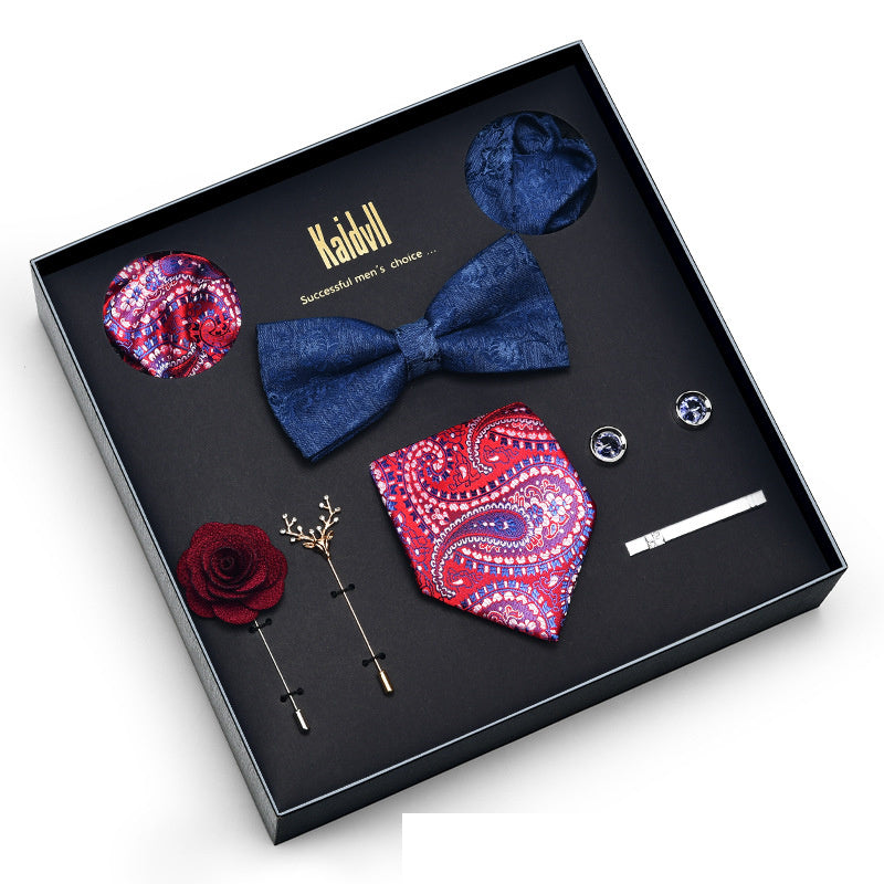 Eight Piece Tie Square Bow Tie Brooch by Ricaloux