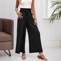 Womens Solid Color High Waisted Casual Loose Fitting Wide Leg Pants by Ricaloux