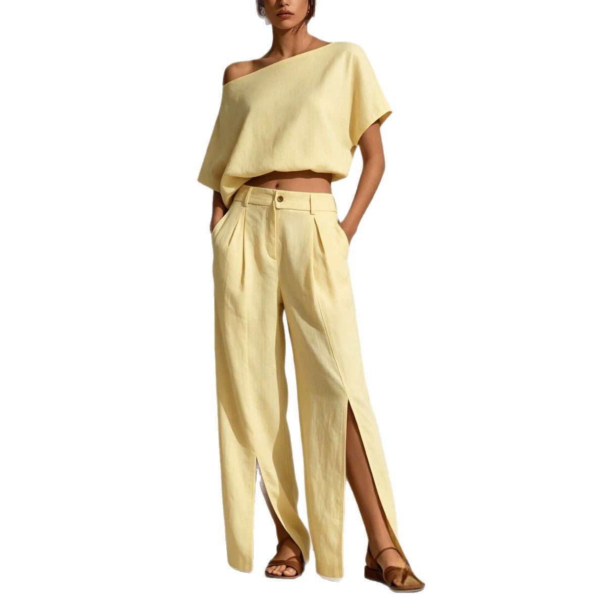 Womens Off-shoulder Top And Pants Set – Premium 0 | RICALOUX