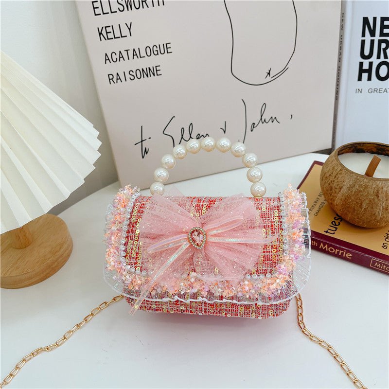Childrens Bag Summer Fashion Crossbody Bag, Girls Pearl-handled Tote - RICALOUX