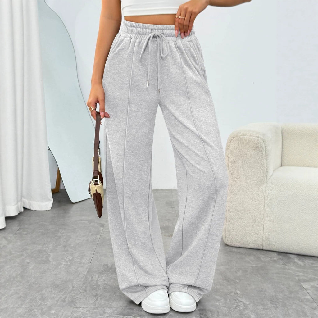 High-waisted Wide-leg Loose-fit Casual Womens Athletic Trousers – Premium 0 | RICALOUX