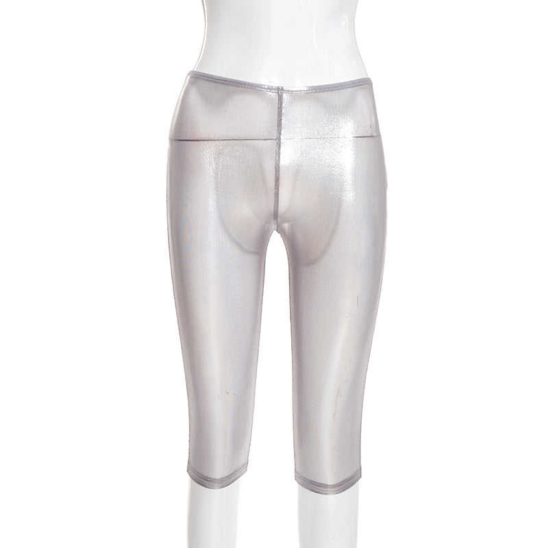 Womens Fashionable Tight-fitting Figure-hugging Stretchy Sheer Pants by Ricaloux