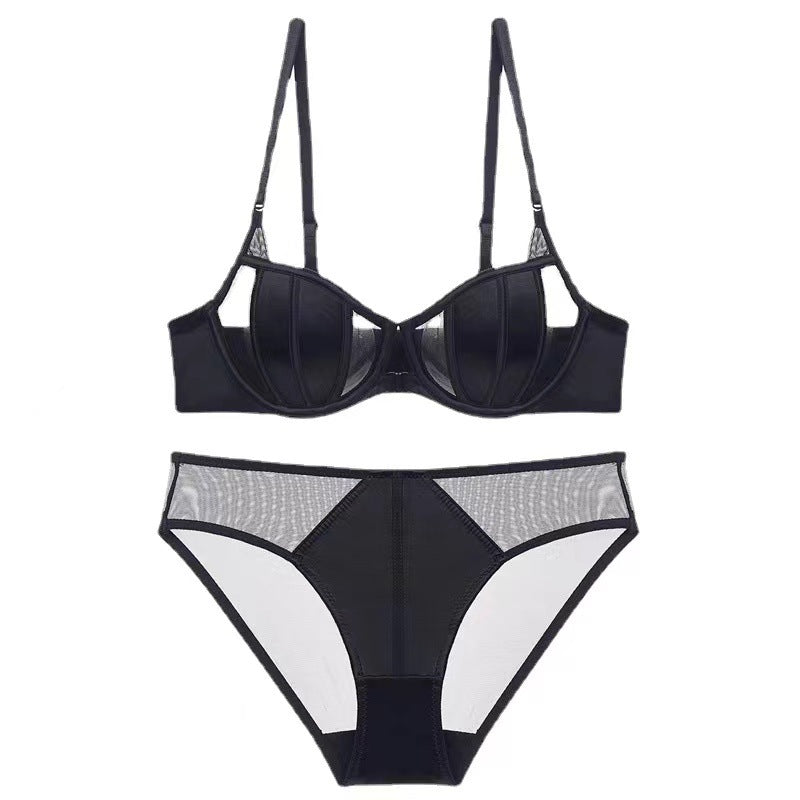 Thin Half-cup Push-up Front-closure Bra Set For Summer by Ricaloux