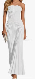 New European And American style Strapless Pleated Figure-flattering Dress – Premium 0 | RICALOUX
