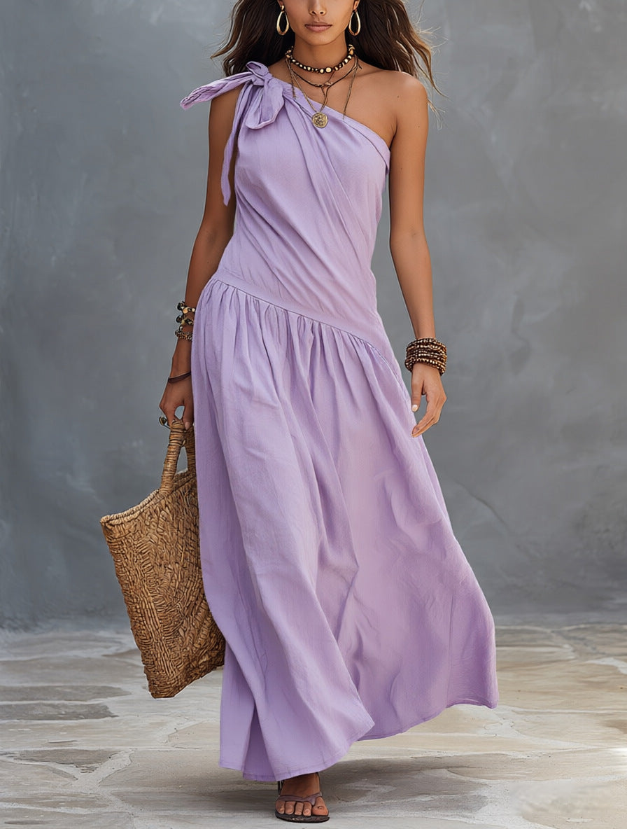 Womens Off-shoulder Asymmetrical Dress by Ricaloux
