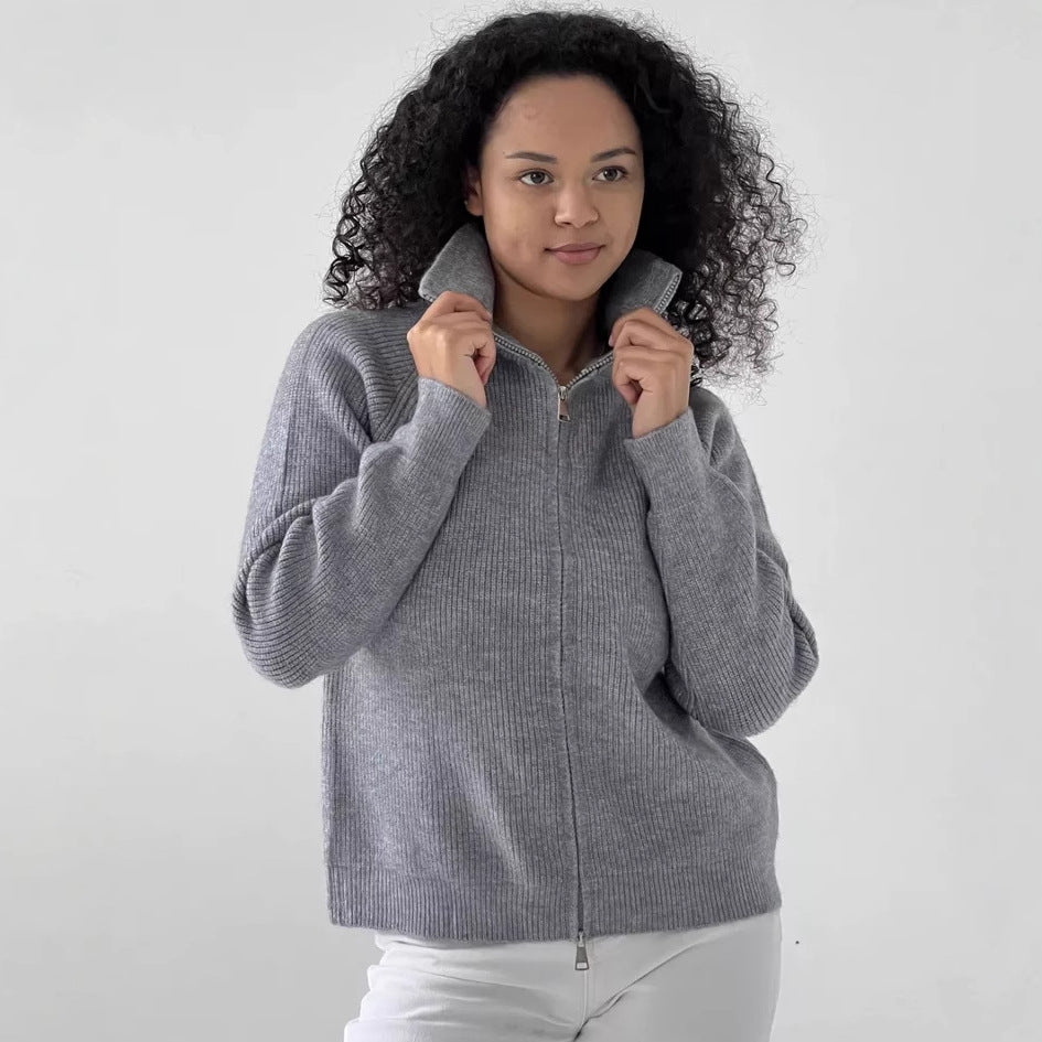 Women's Knitted Zipper Pullover Casual Jacket – Premium 0 | RICALOUX
