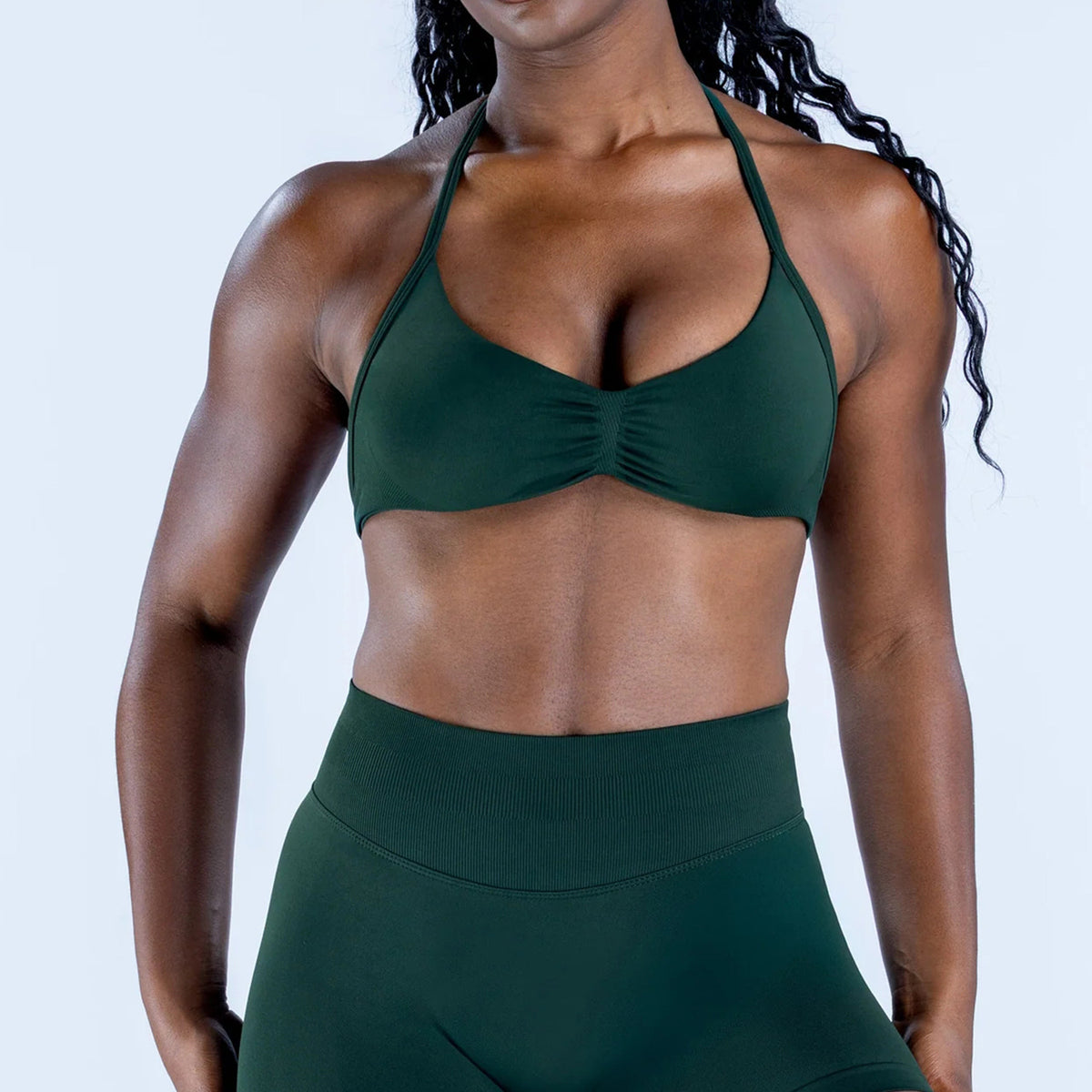 Seamless Tight-fitting Yoga Set With A Strap Bra For Outerwear by Ricaloux