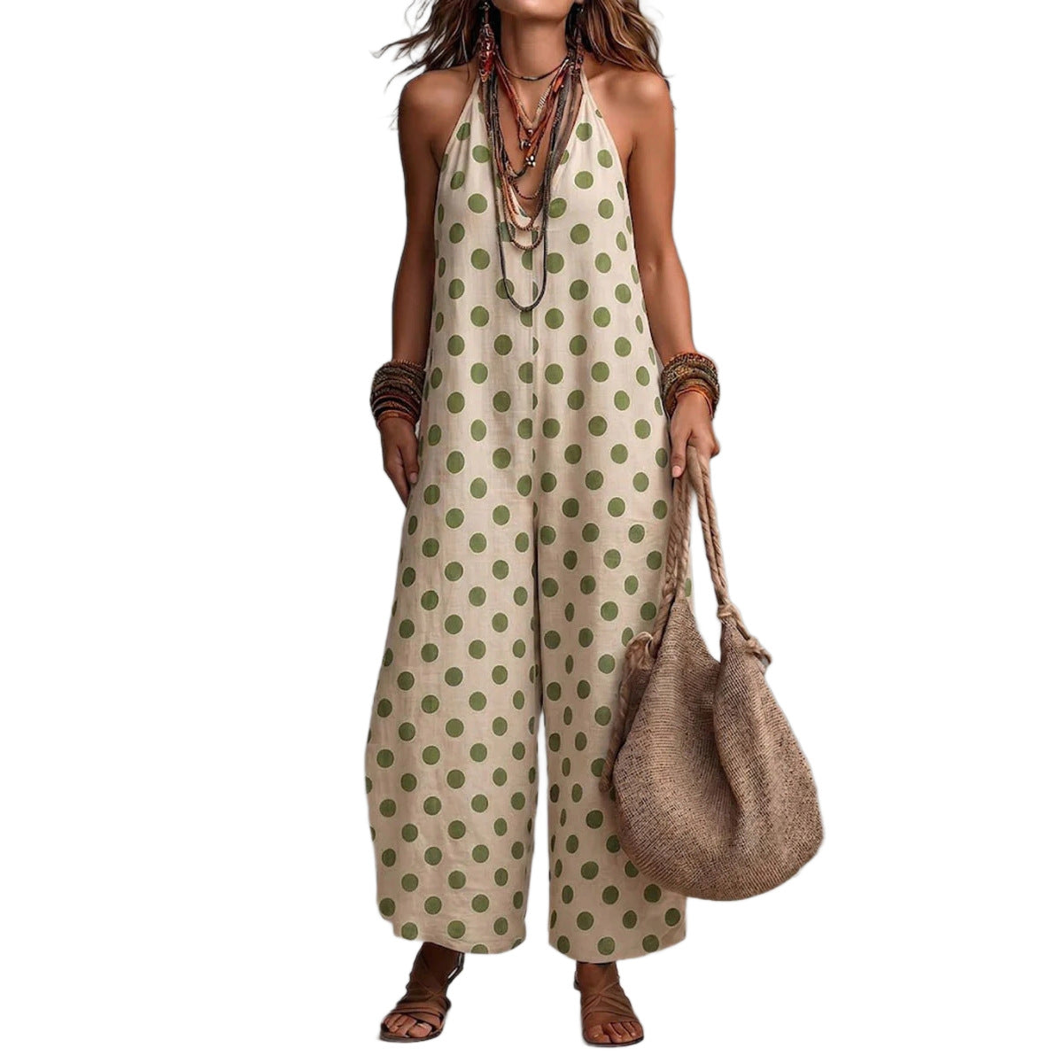 Sleeveless Wide-leg Jumpsuit For Cross-border Fashion And Vacation Style – Premium 0 | RICALOUX