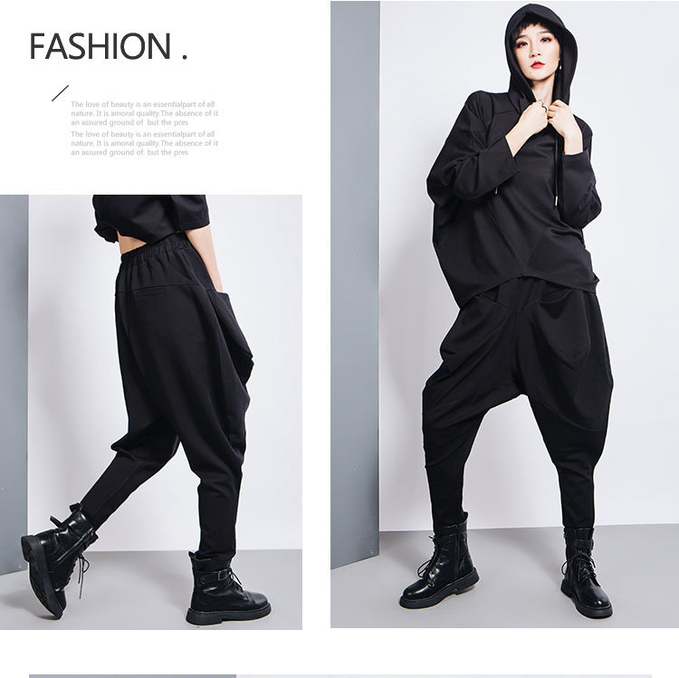 Wide-leg Womens Pants With An Elastic Waist A Stylish Three-dimensional Design by Ricaloux