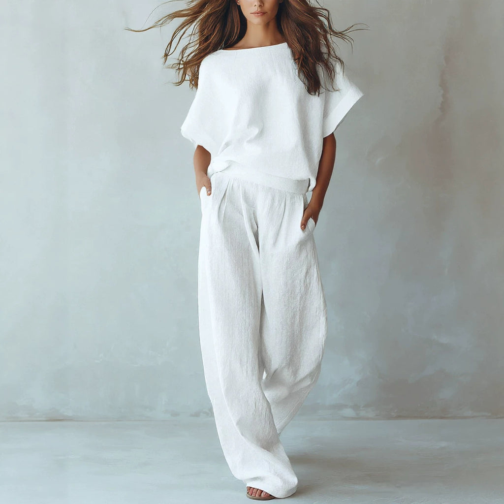 Loose-fit Figure-flattering Linen Two-piece Set by Ricaloux