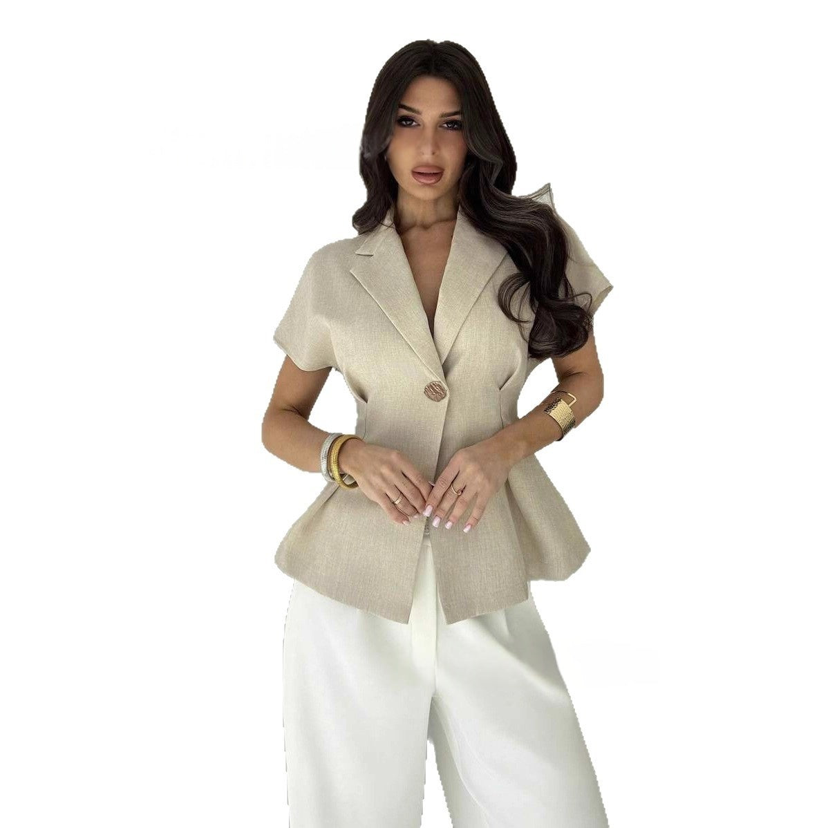 Cross-border Best-selling Women's Solid-color Tops by Ricaloux