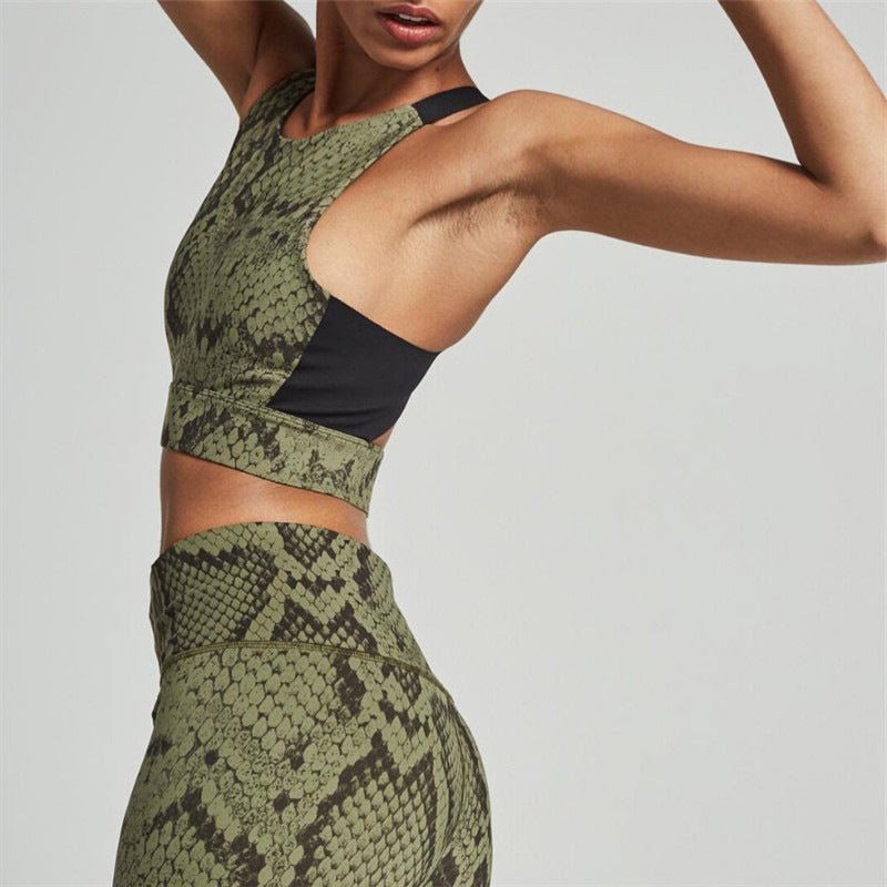 New Women's Fashion Snake Print Yoga Suit - RICALOUX